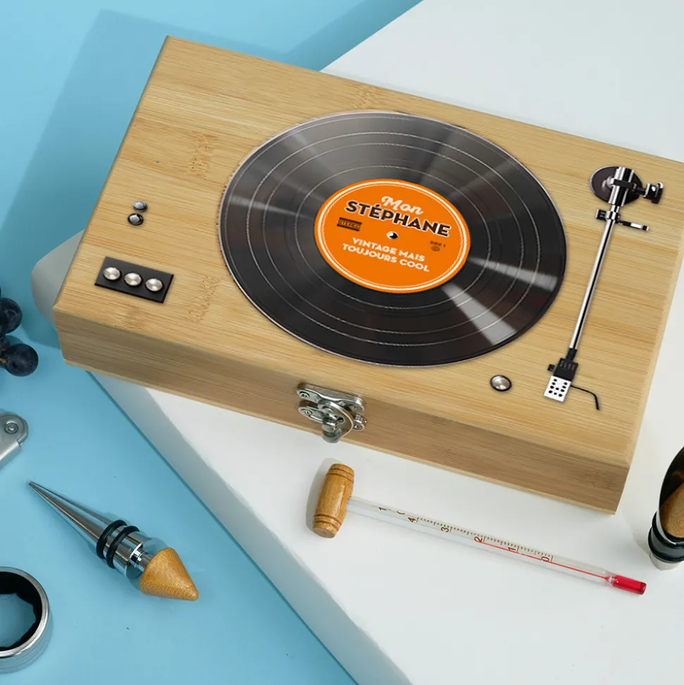 Coffret sommelier personnalisé - Retro Vinyle