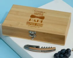 Coffret sommelier personnalisé - 5 accessoires - Meilleur Grand-Père