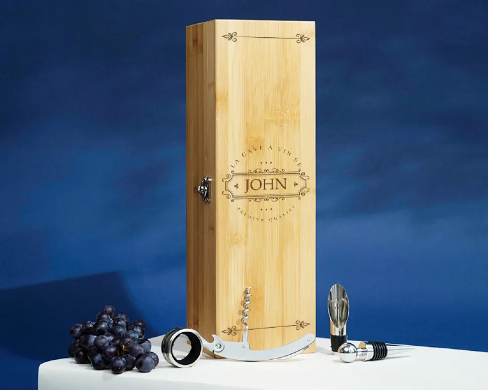 Coffret sommelier personnalisé - 4 accessoires - Prénom