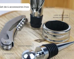 Coffret sommelier personnalisé - 4 accessoires - Prénom