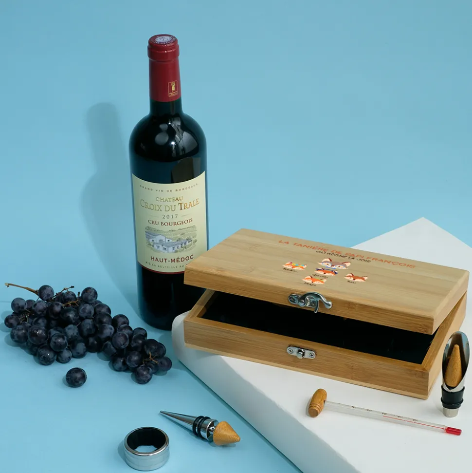 Coffret sommelier personnalisé - 5 accessoires - Papi Renard