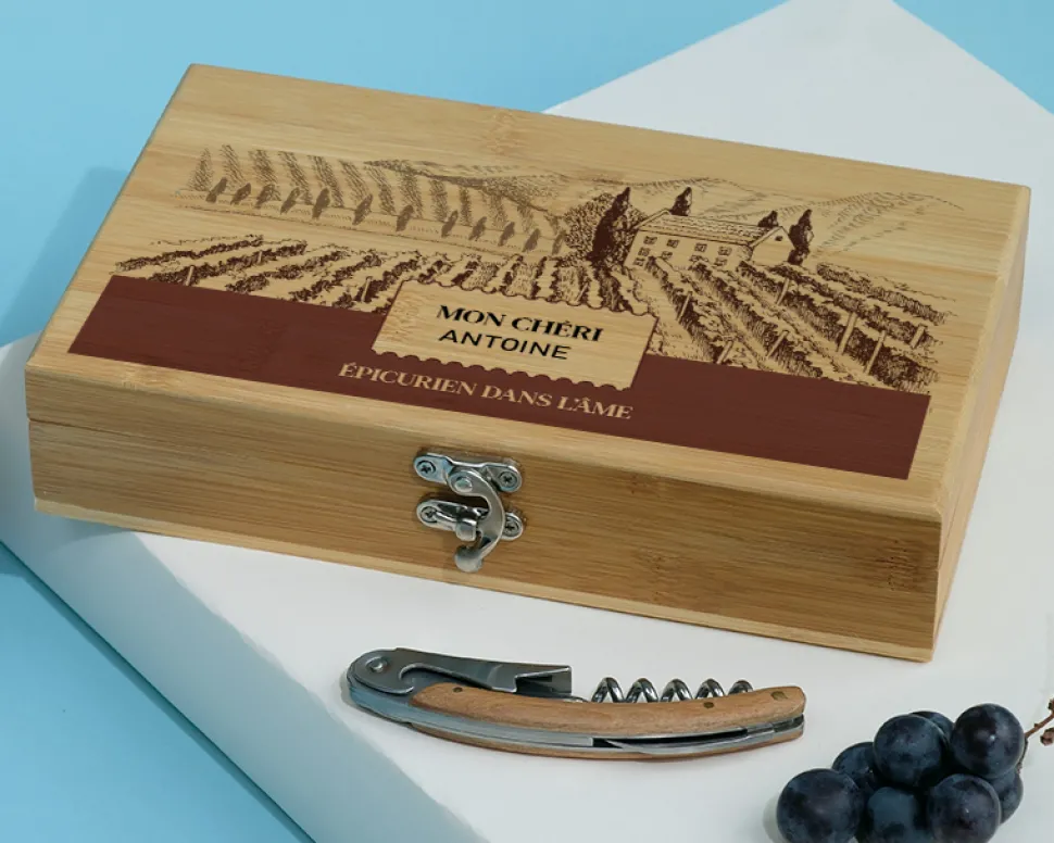 Coffret sommelier personnalisé - 5 accessoires - Vignoble
