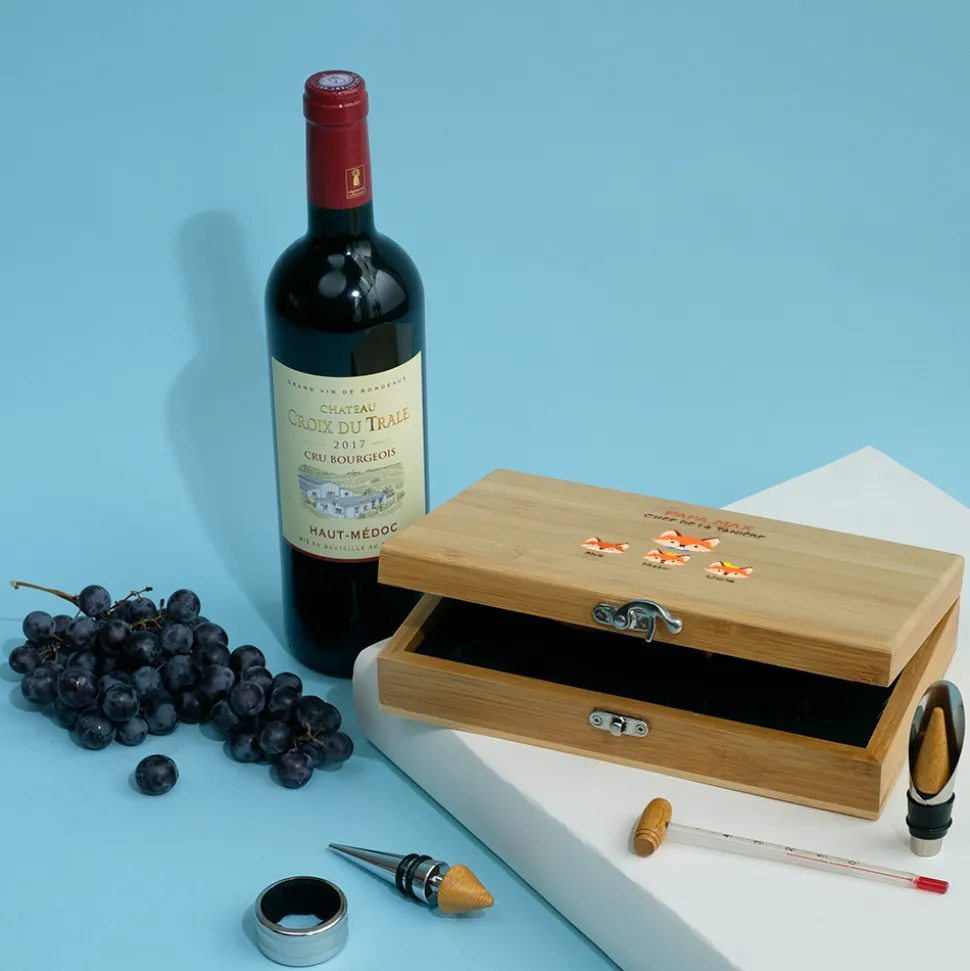 Coffret sommelier personnalisé - 5 accessoires - Papa Renard