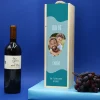 Coffret vin personnalisé photo avec bouteille de vin rouge - Papa
