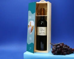 Coffret vin personnalisé photo avec bouteille de vin rouge - Papa