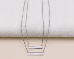 Collier double plaques en argent véritable