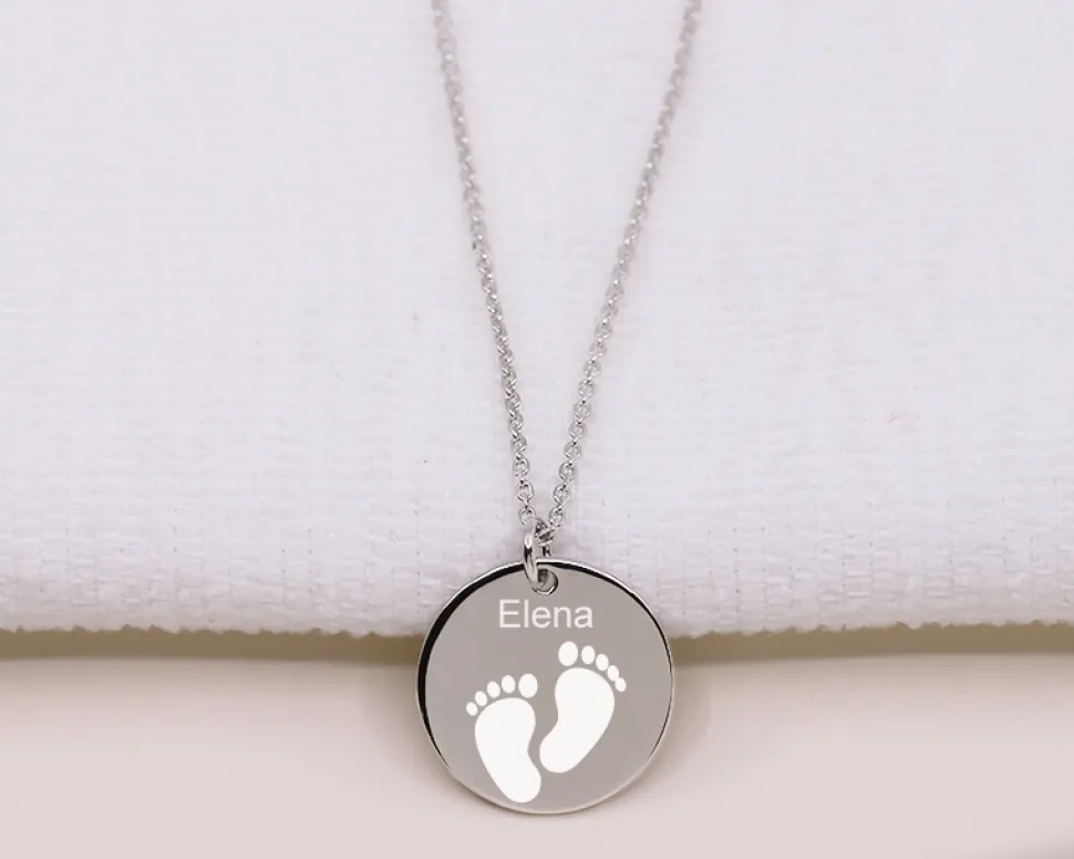 Collier empreinte pied Personnalisable