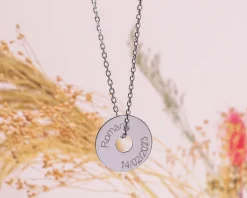 Collier homme personnalisé jeton sur chaîne