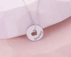Collier personnalisé Jeton coeur en Argent véritable