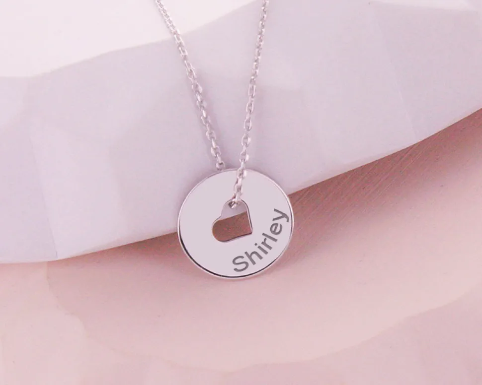 Collier personnalisé Jeton coeur en Argent véritable