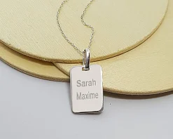 Collier plaque Homme en Argent véritable