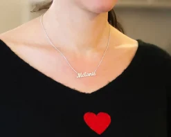 Collier Prénom - Plaqué or 18 carats, Argent ou Argent rosé