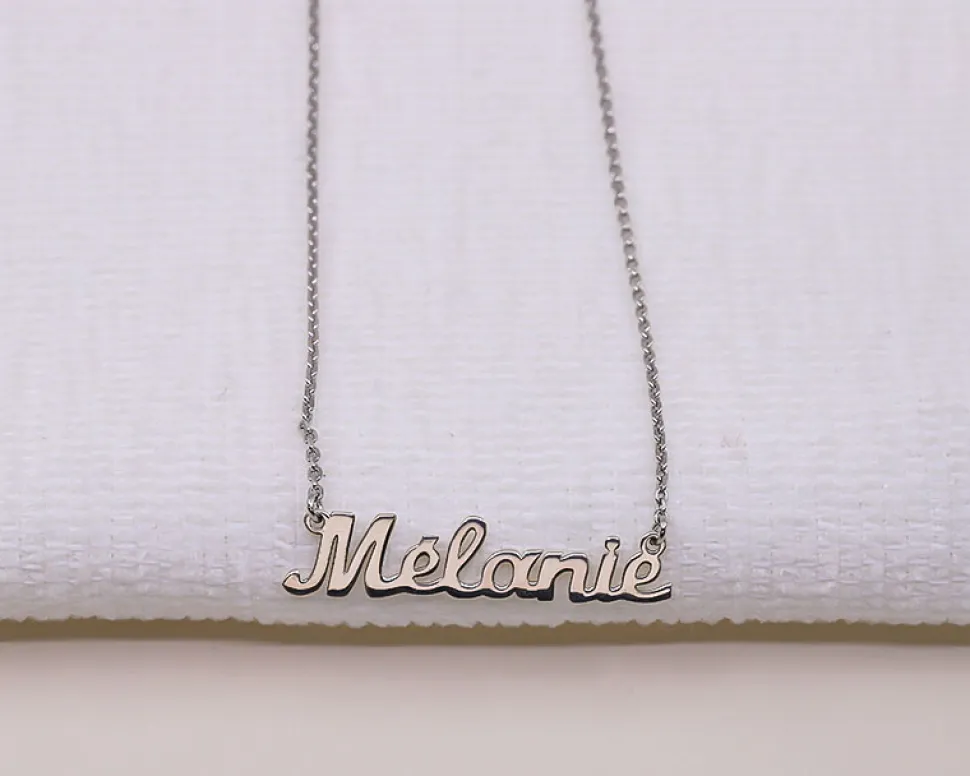 Collier Prénom - Plaqué or 18 carats, Argent ou Argent rosé
