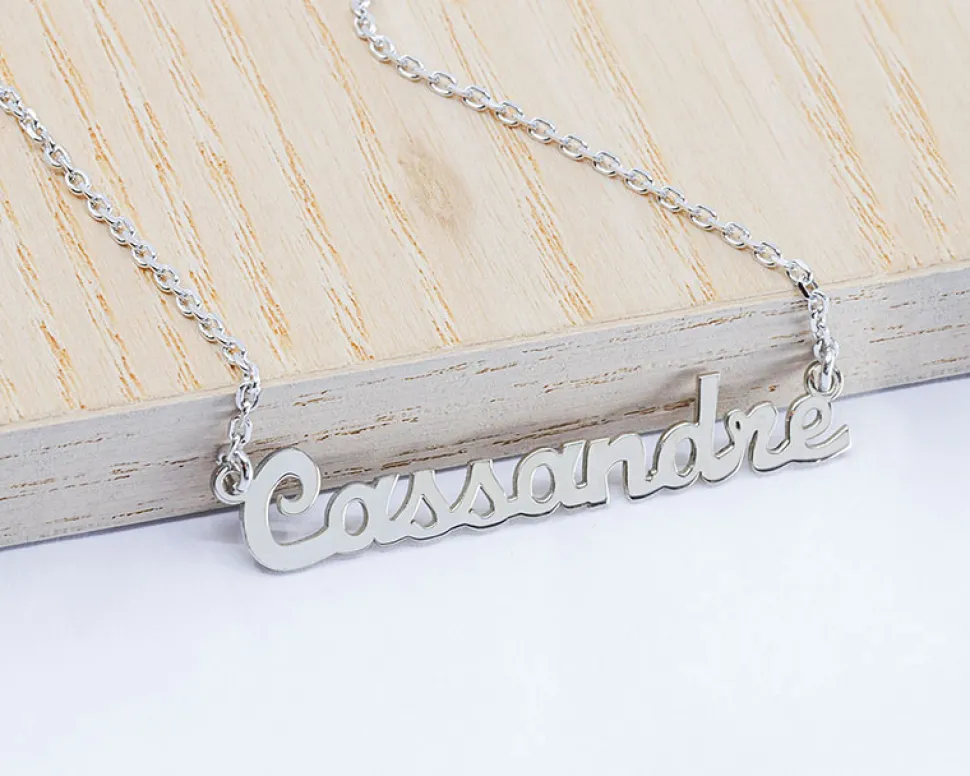 Collier Prénom - Plaqué or 18 carats, Argent ou Argent rosé