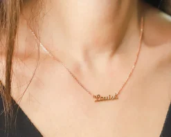 Collier Prénom - Plaqué or 18 carats, Argent ou Argent rosé