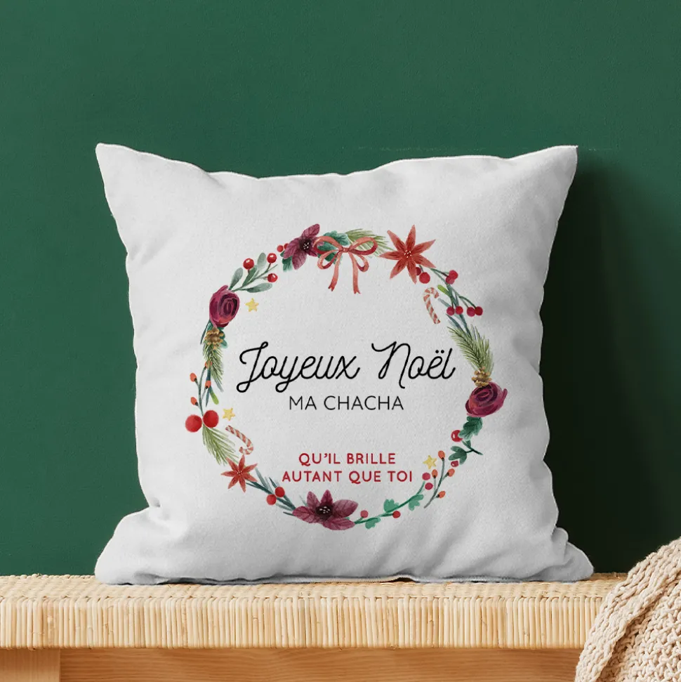 Coussin de Noël personnalisé - Message