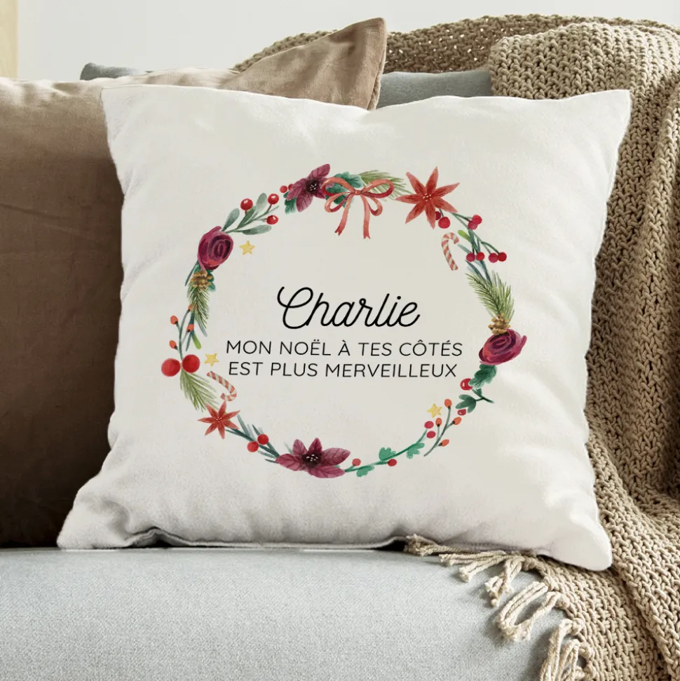 Coussin de Noël personnalisé - Message
