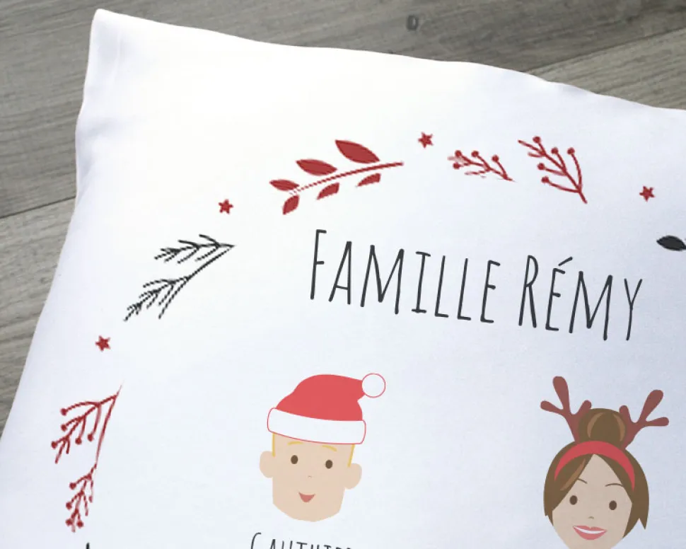 Coussin de Noël personnalisé - Family Circus