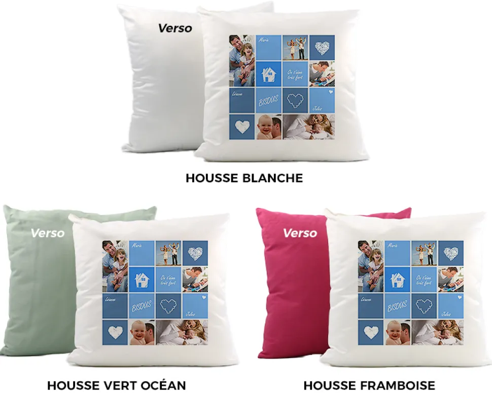 Coussin personnalisé - 5 Photos
