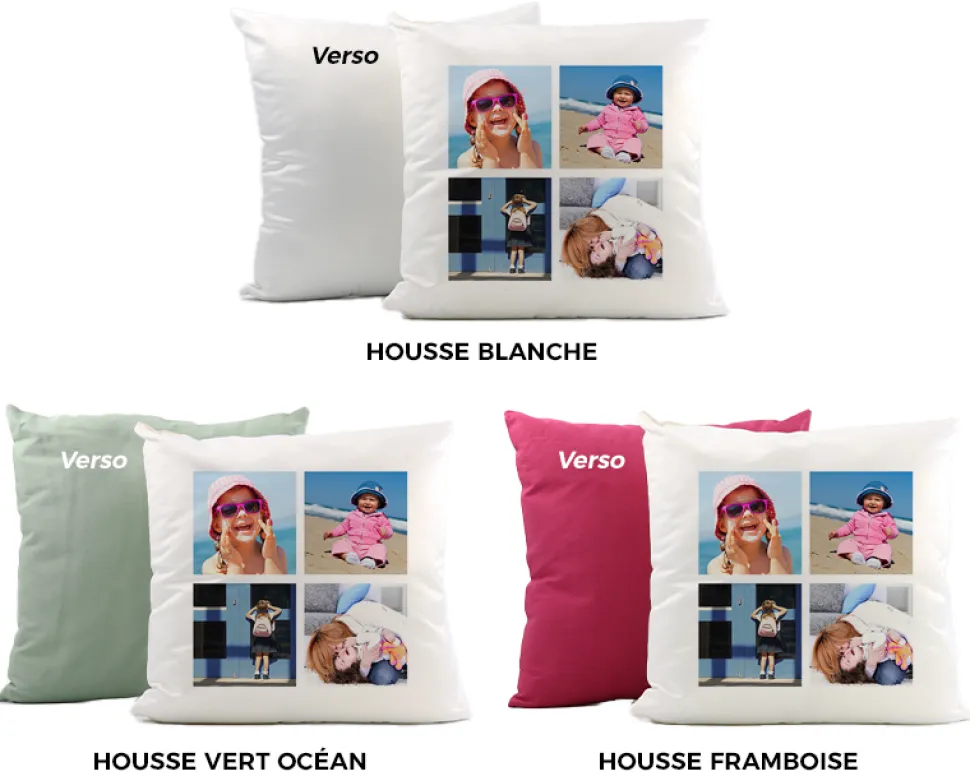 Coussin personnalisé - 4 Photos