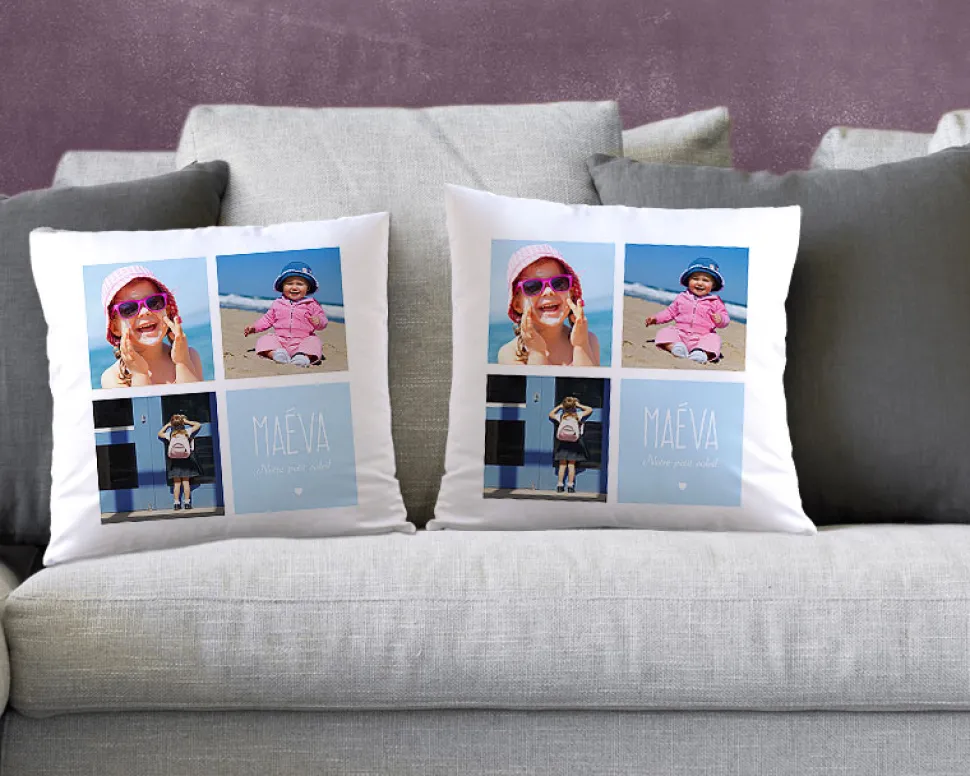 Coussin personnalisé - 3 Photos