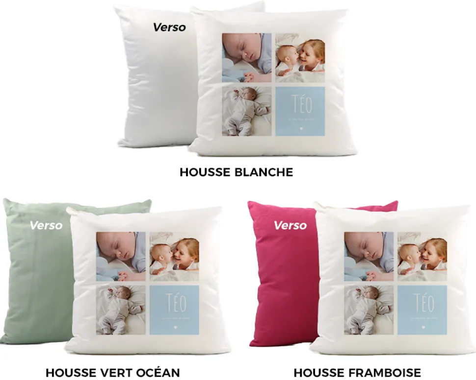 Coussin personnalisé - 3 Photos