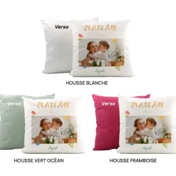 Coussin personnalisé - Amour Fleuri