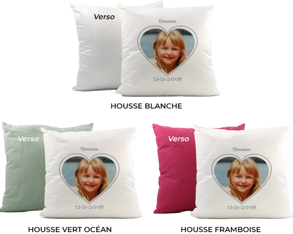 Coussin personnalisé - Coeur Photo