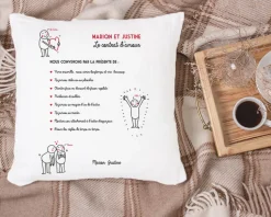 Coussin personnalisé - Contrat d'amour