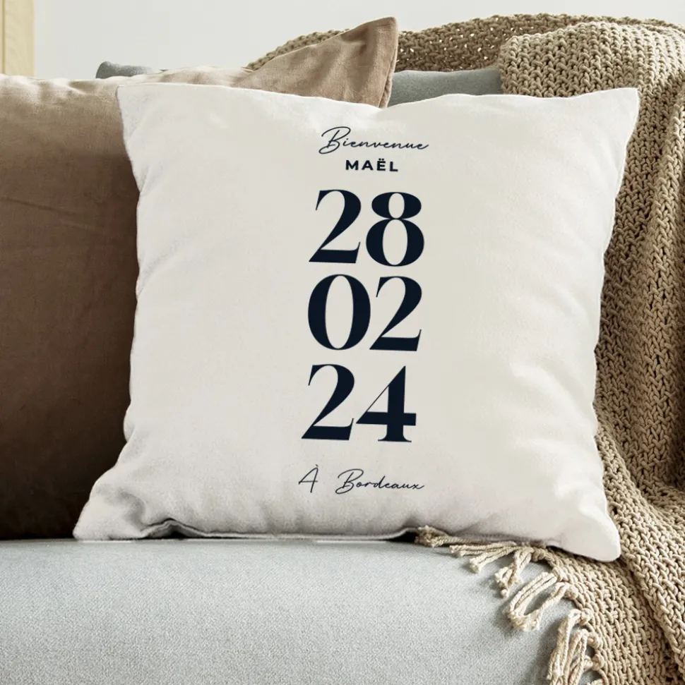 Coussin personnalisé - Date Marquante