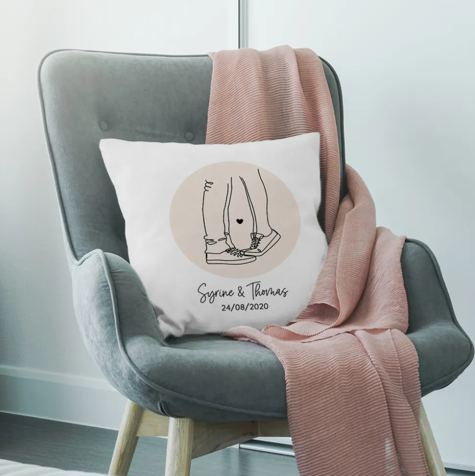 Coussin personnalisé - Dessin au trait