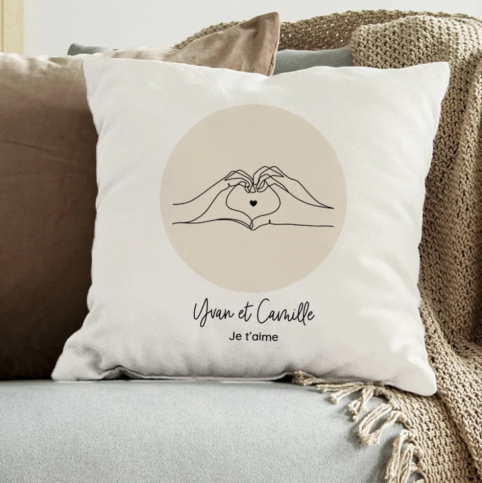 Coussin personnalisé - Dessin au trait