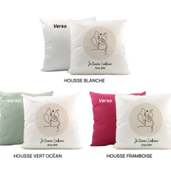 Coussin personnalisé - Dessin au trait