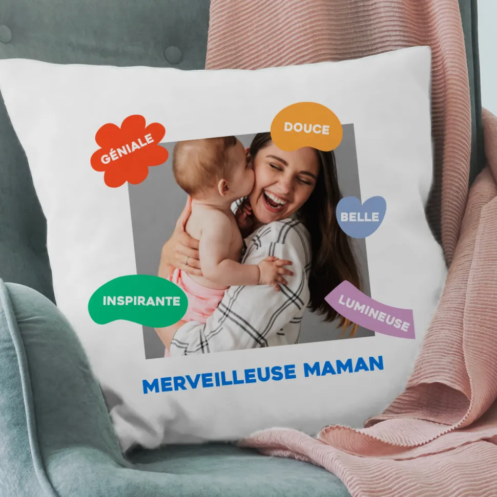 Coussin personnalisé - Eclats de Couleurs