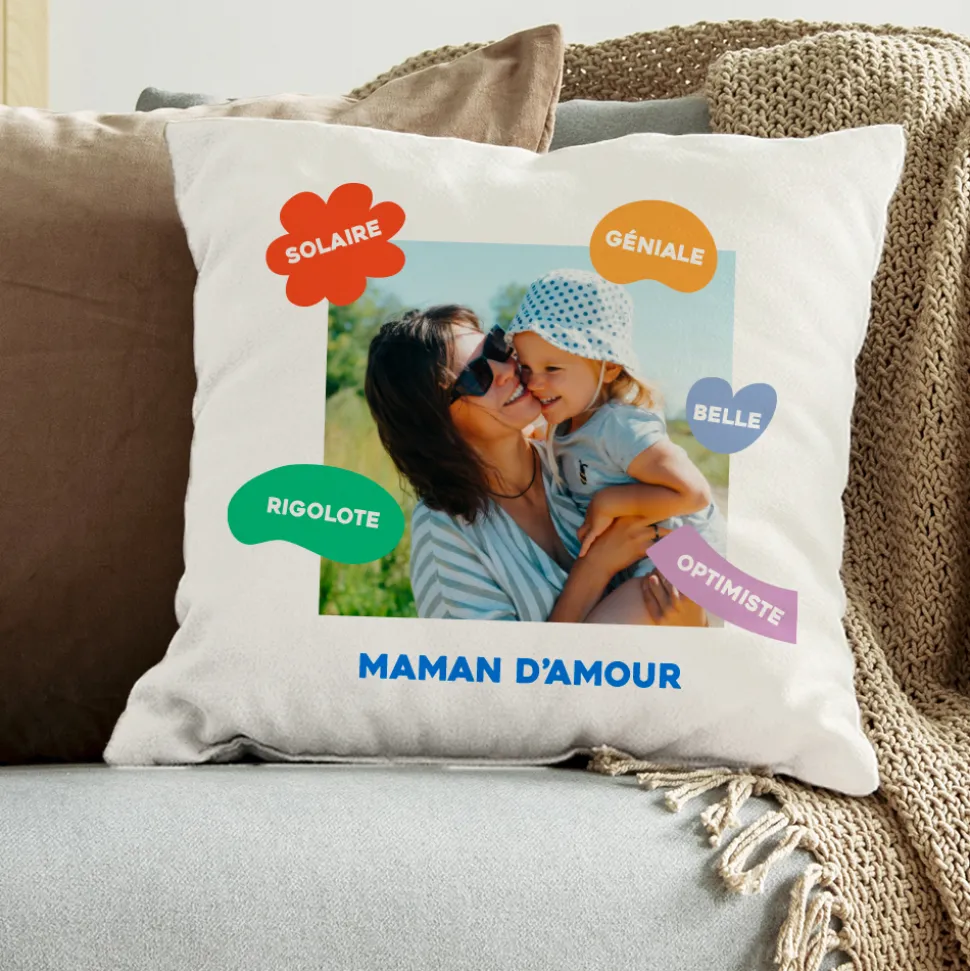 Coussin personnalisé - Eclats de Couleurs