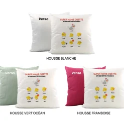 Coussin personnalisé - Famille poussins