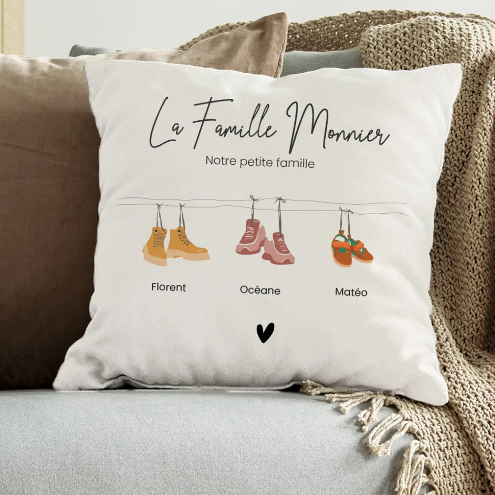 Coussin personnalisé - Famille Chaussures