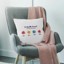 Coussin personnalisé - Famille fleurs