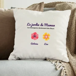 Coussin personnalisé - Famille fleurs