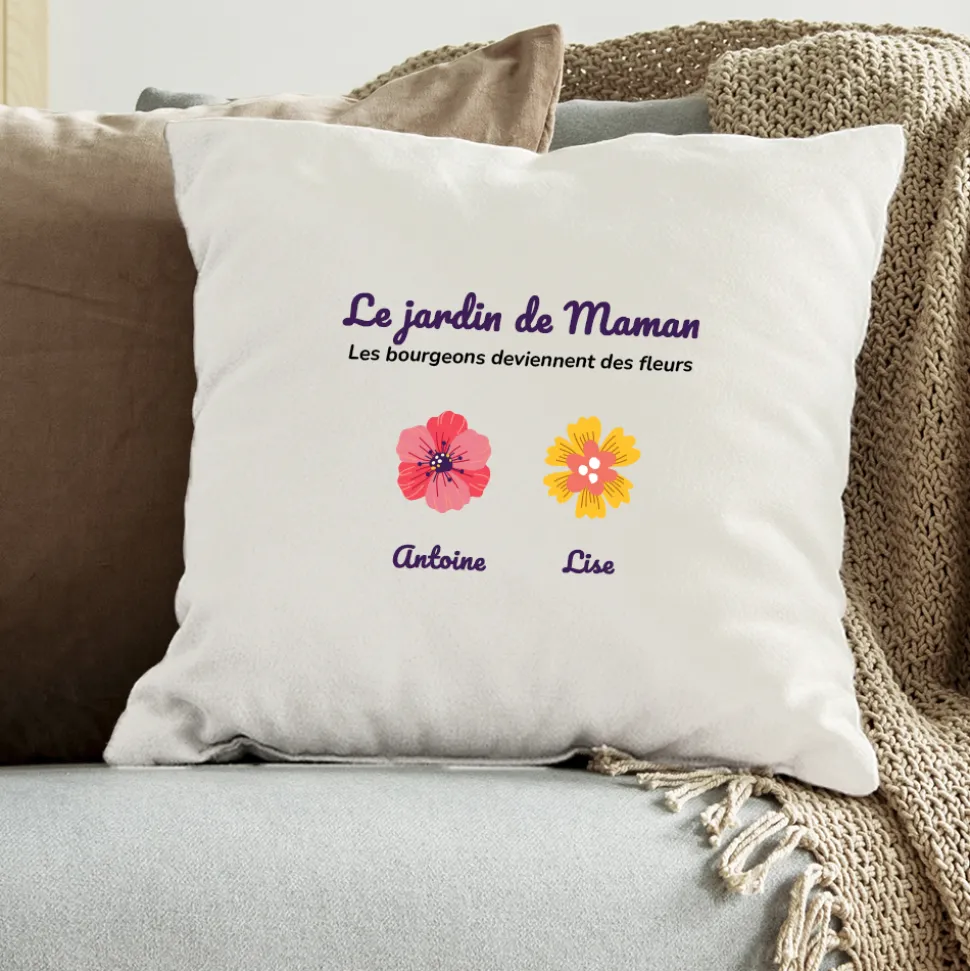Coussin personnalisé - Famille fleurs