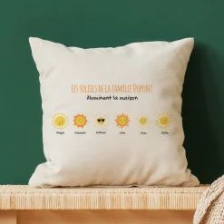 Coussin personnalisé - Famille Soleils