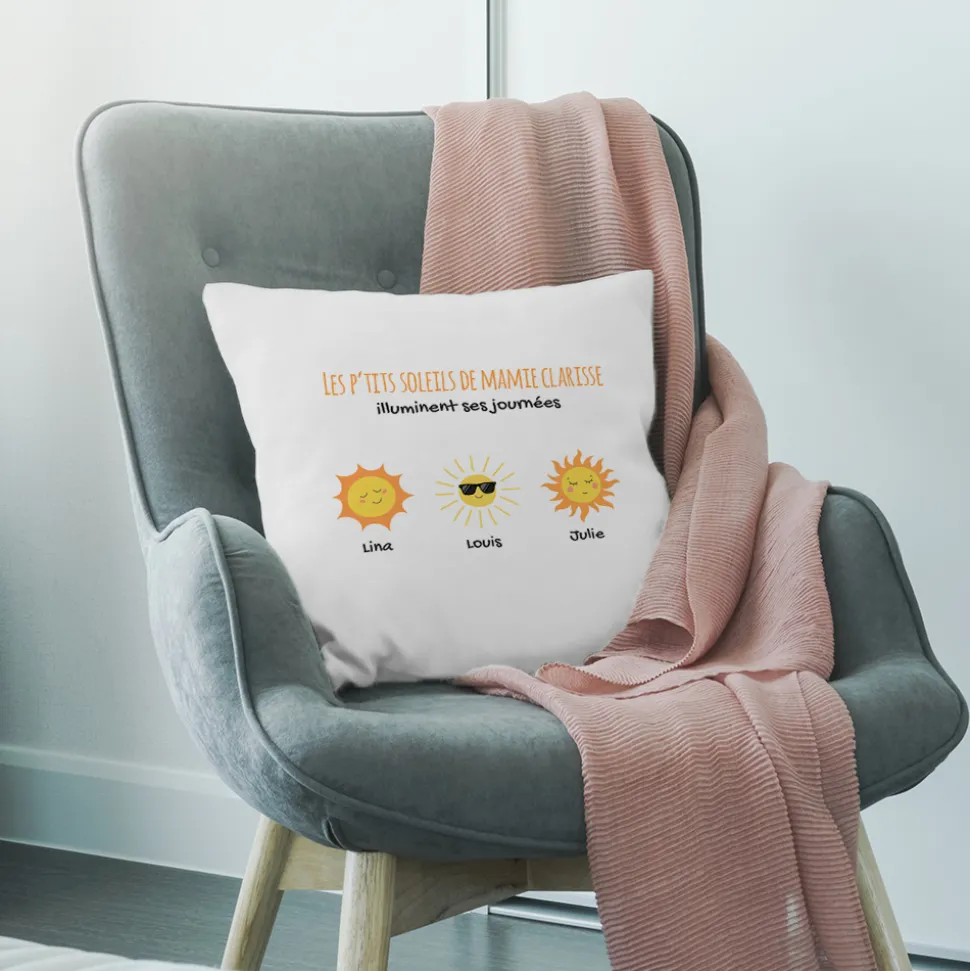 Coussin personnalisé - Famille Soleils
