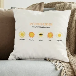 Coussin personnalisé - Famille Soleils