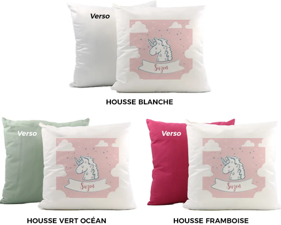 Coussin personnalisé - Licorne