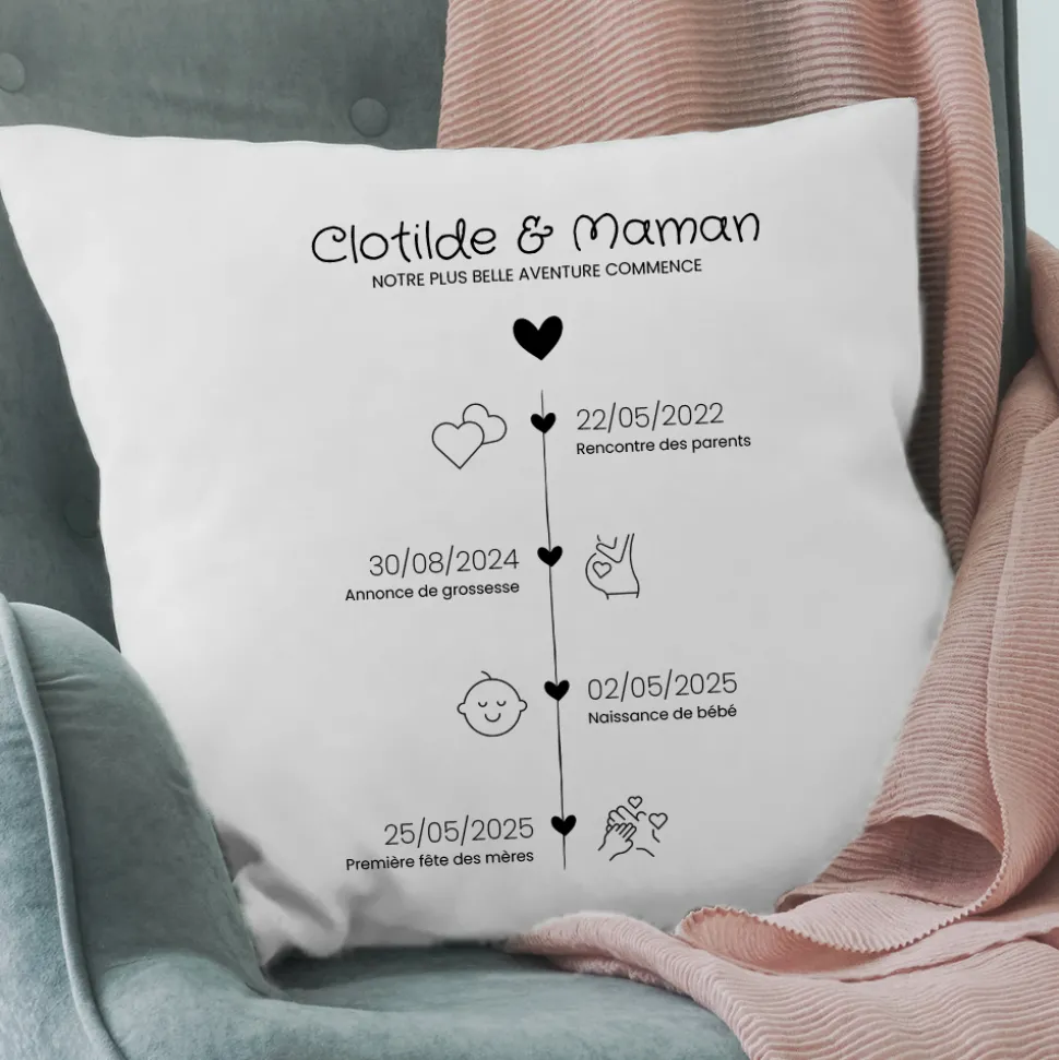 Coussin personnalisé - Ligne de Vie