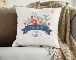 Coussin personnalisé - Mamie Fleurie