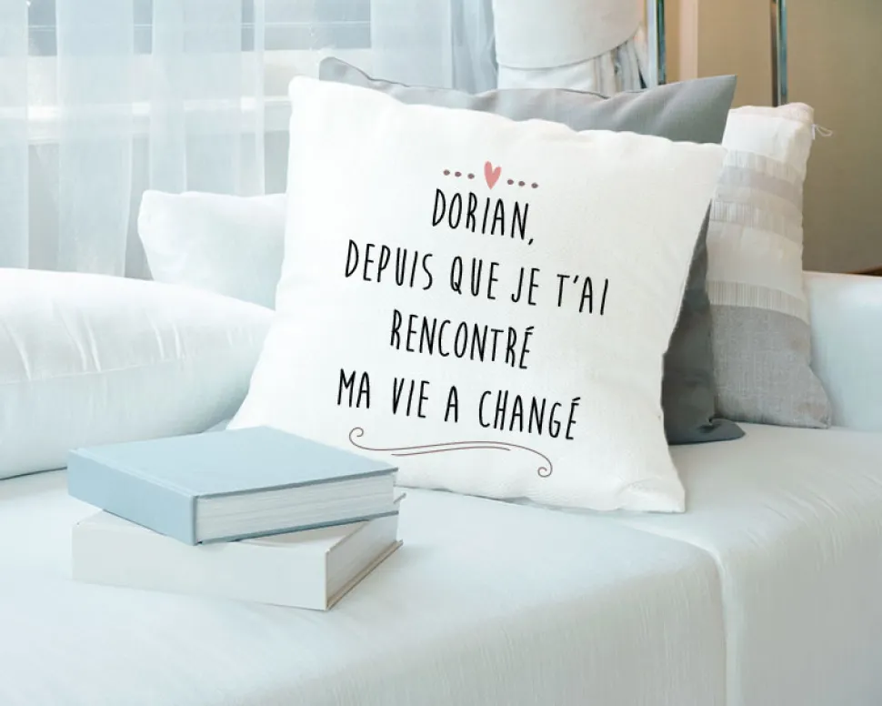 Coussin personnalisé - Message d'amour
