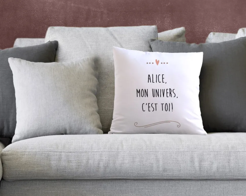 Coussin personnalisé - Message d'amour