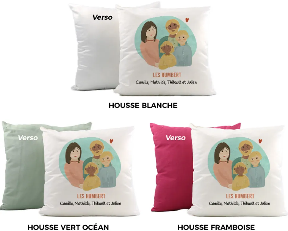 Coussin personnalisé - Portrait de famille