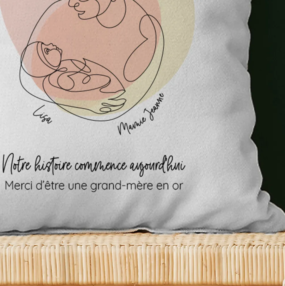 Coussin personnalisé - Première Fête des Grands-mères